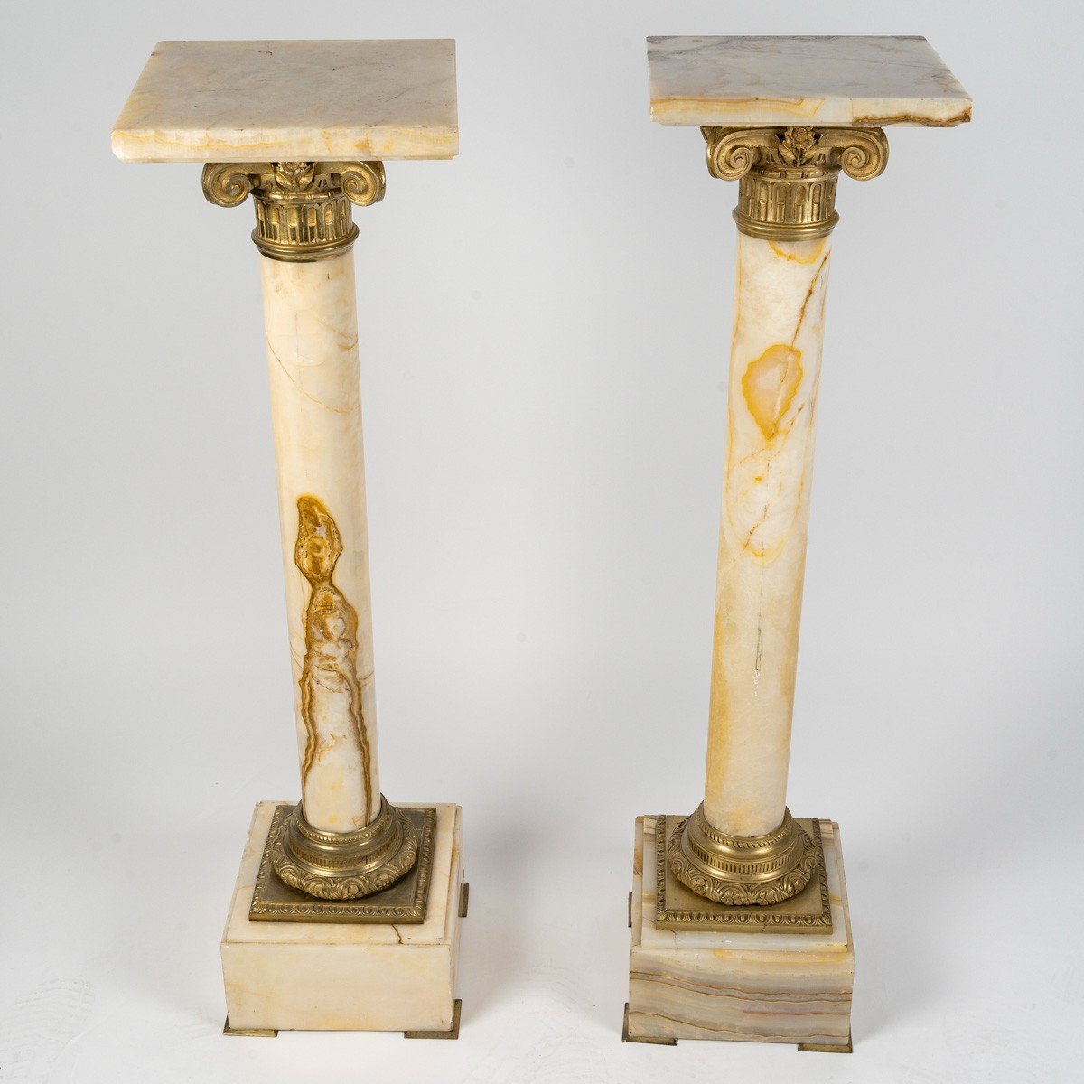 Pair Of Marble And Bronze Columns – Neoclassical Style, Late 19th - Early 20th Century-photo-1