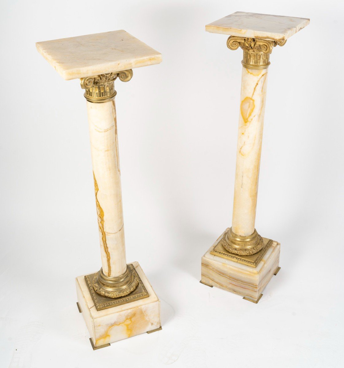 Pair Of Marble And Bronze Columns – Neoclassical Style, Late 19th - Early 20th Century-photo-4