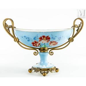 Very Beautiful Opaline Cup From Baccarat Bleu, XIXth Century