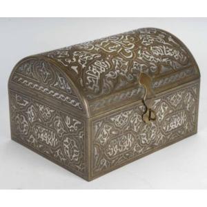 Orientalist Box In Copper And Silver, 19th Century