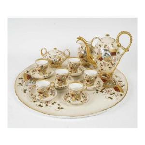 European Porcelain Coffee Service In The Taste Of Satsuma – Late 19th - Early 20th Century