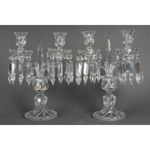 Pair Of Baccarat Candelabras – Late 19th / Early 20th Century