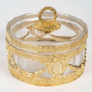 Crystal Box And Gilded Brass Frame – Louis XVI Style, Late 19th Century 