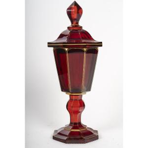 Bohemian Red Crystal Covered Goblet