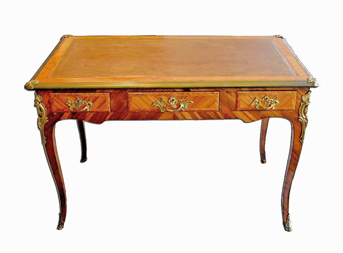 Louis XV Flat Desk Around 1750 H. 76 Cm, L. 117 Cm, D. 66 Cm-photo-2