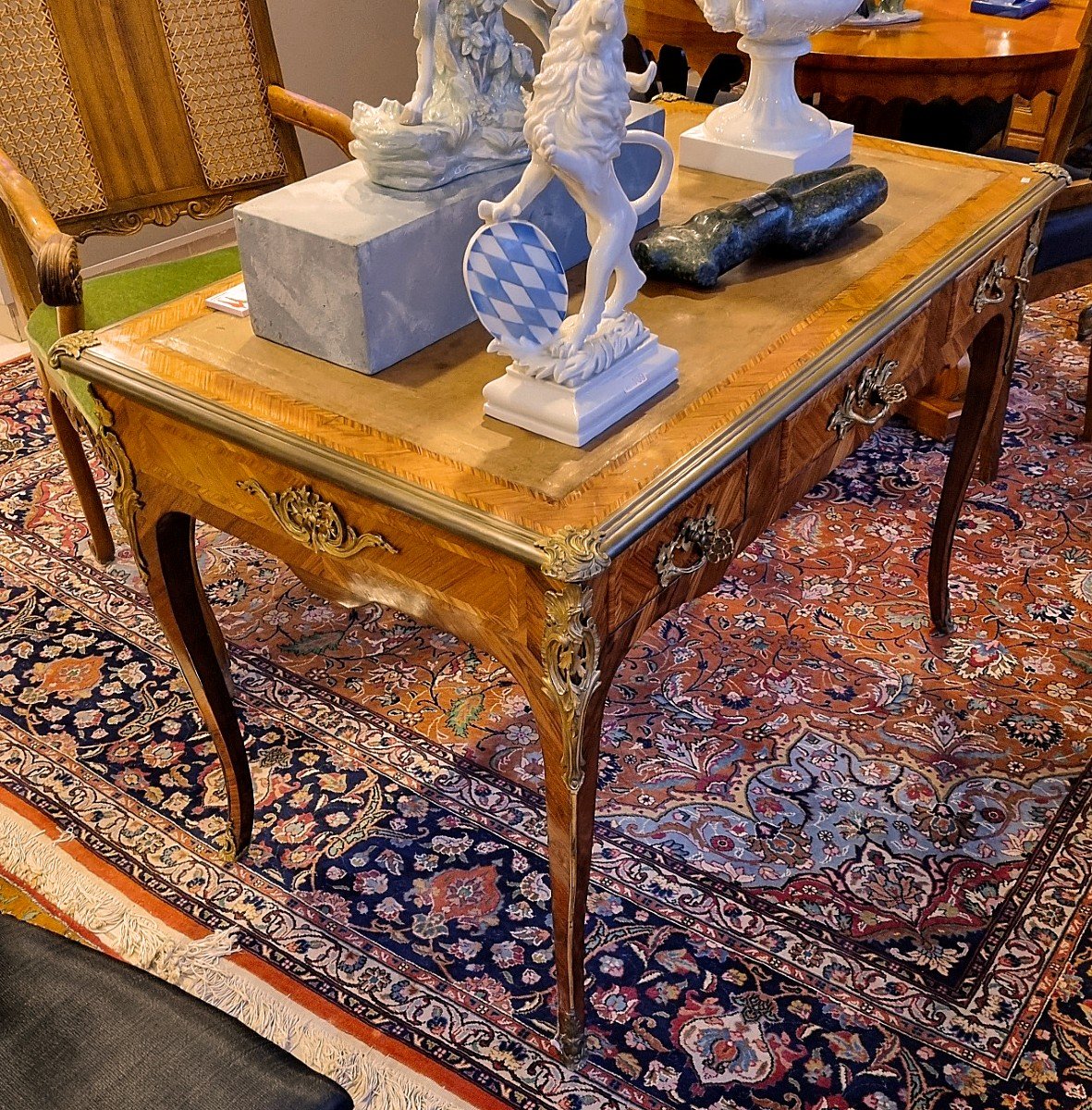 Louis XV Flat Desk Around 1750 H. 76 Cm, L. 117 Cm, D. 66 Cm-photo-3