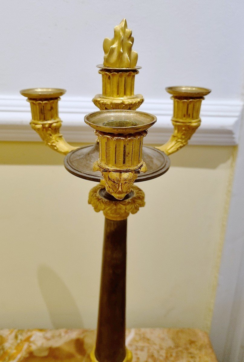 Empire Pair Candelabra Around 1810 H. 55 Cm-photo-3