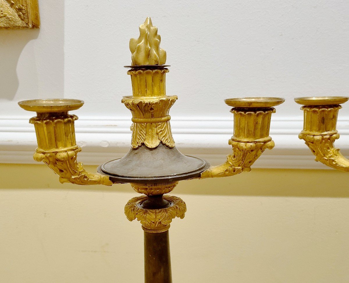 Empire Pair Candelabra Around 1810 H. 55 Cm-photo-3