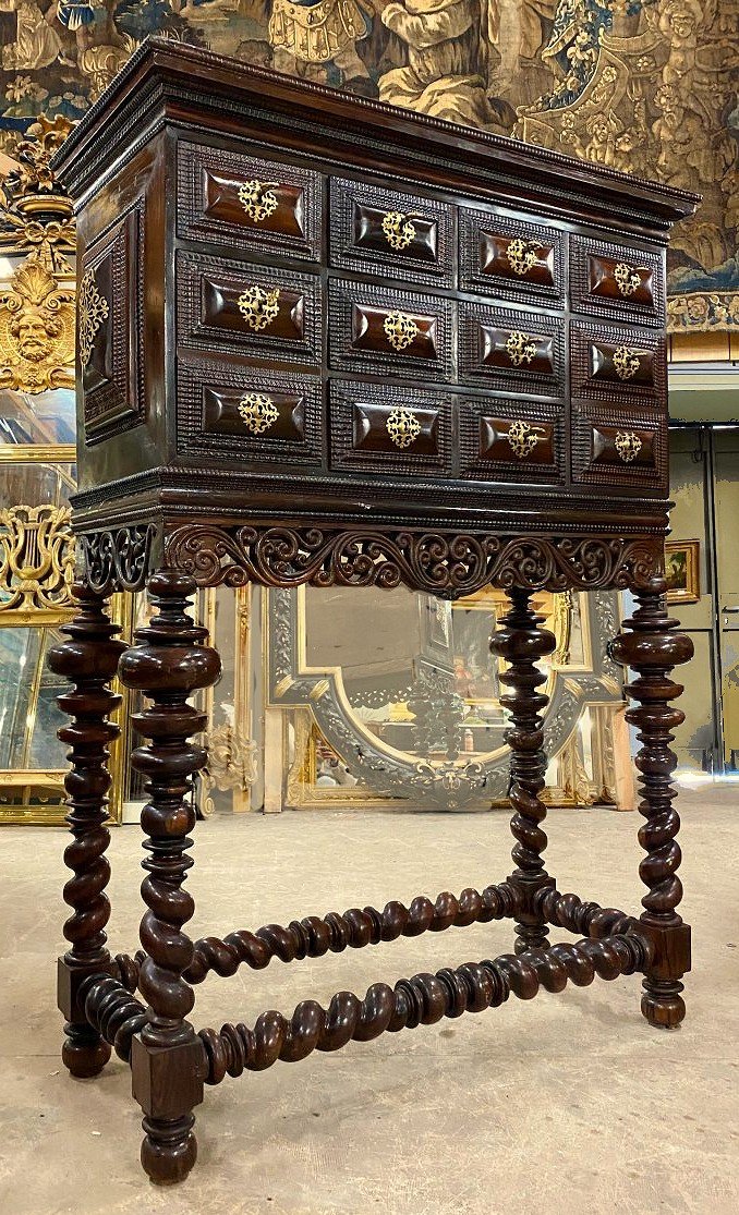 Cabinet Portugal Baroque Louis XIII XVIIe Siècle H. 151 Cm, Br. 109 Cm, P. 50 Cm-photo-2