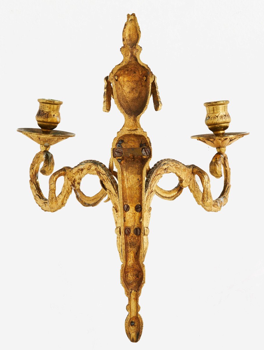 Louis XVI Sconces Around 1780 H. 31 Cm-photo-1