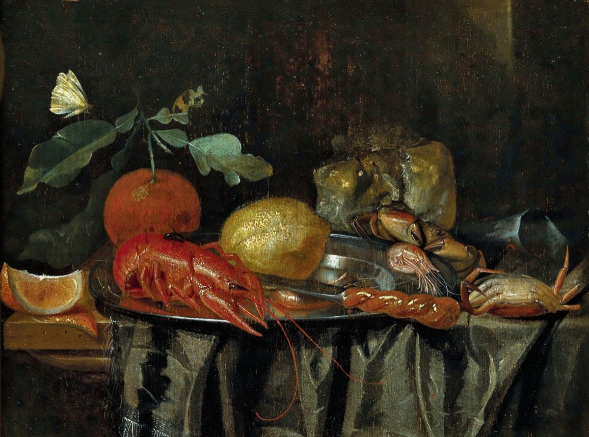 Harmen Loeding 1637-1673  Nature Morte Au Homard   Expertise Dr.meijer Amsterdam-photo-2