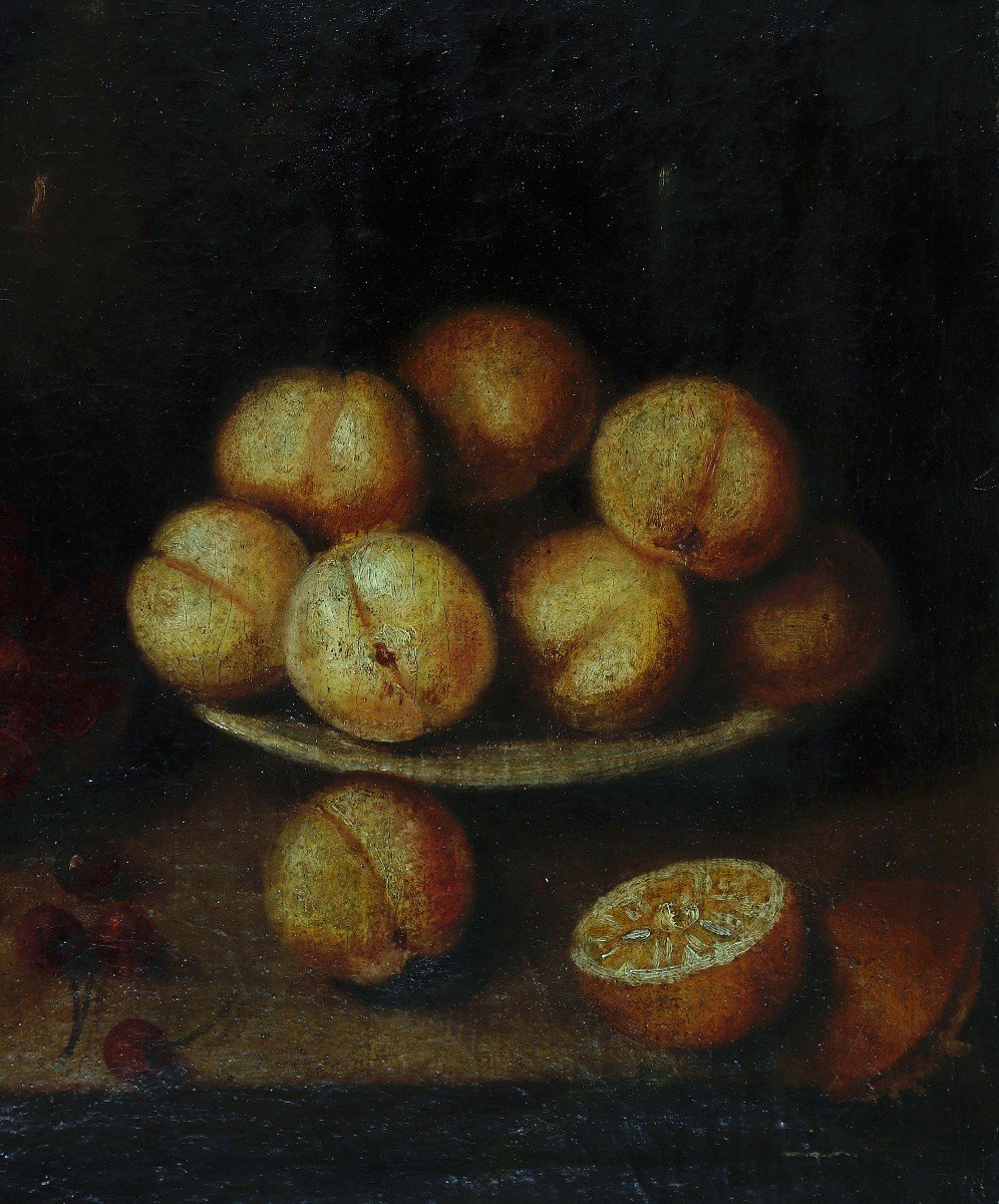 17th Century Spanish Master. Still Life Oil On Canvas 46.5 X 68 Cm-photo-2