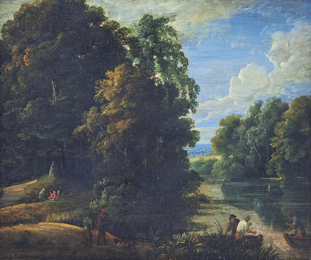 Jacques d'Arthois & David Teniers II (1613 - 1686 Et 1610 - 1690) signé  Paysage