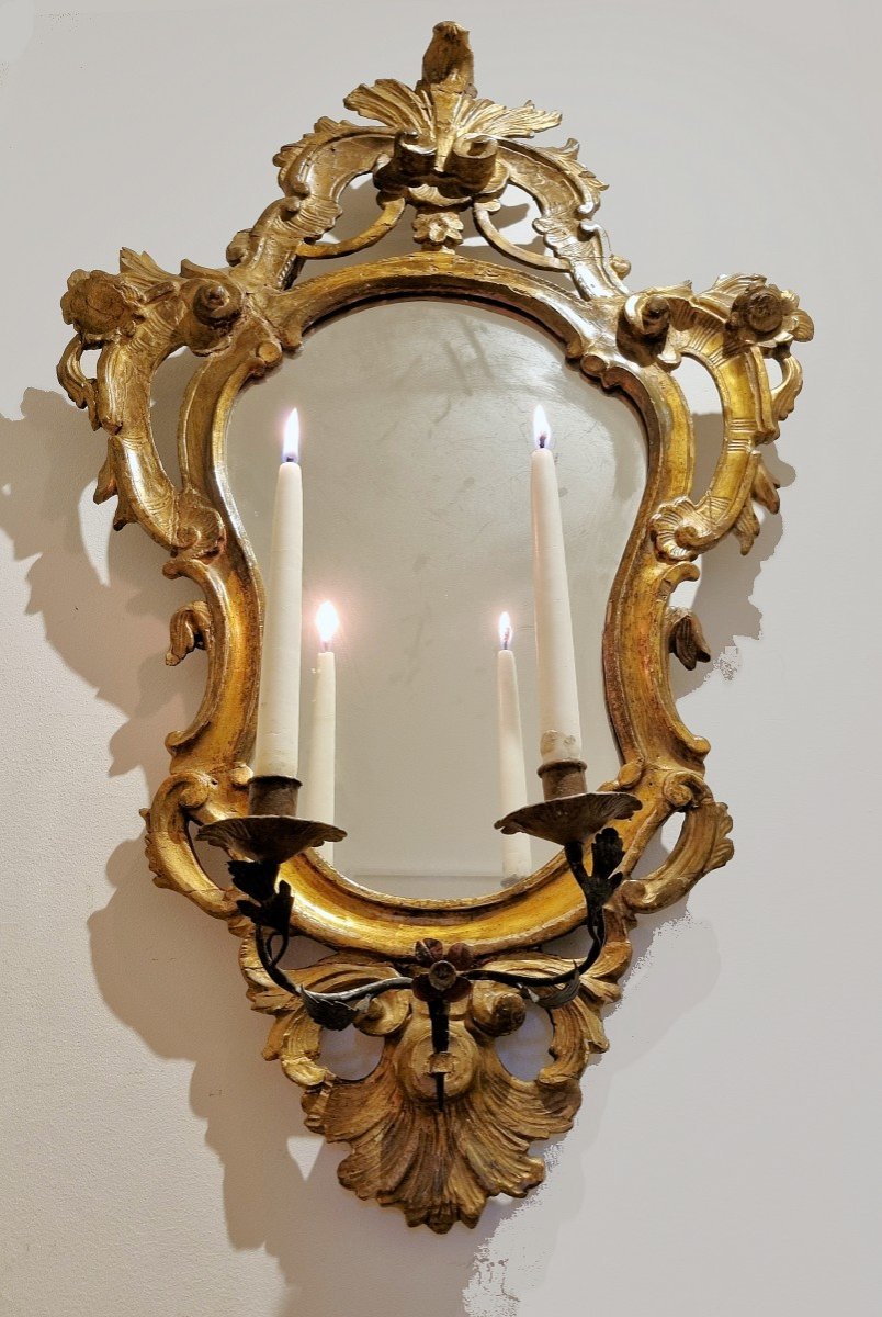 Louis XV Mirror Around 1765 Italy H. 83 Cm, Br. 52 Cm