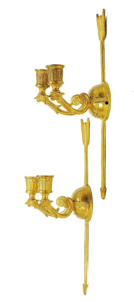 Empire Sconces Circa 1810 Probably From Russia H. 36 Cm-photo-3