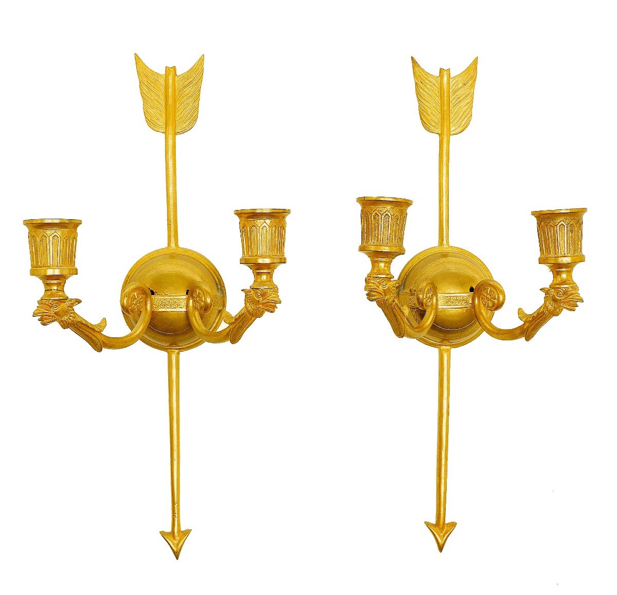 Empire Sconces Circa 1810 Probably From Russia H. 36 Cm