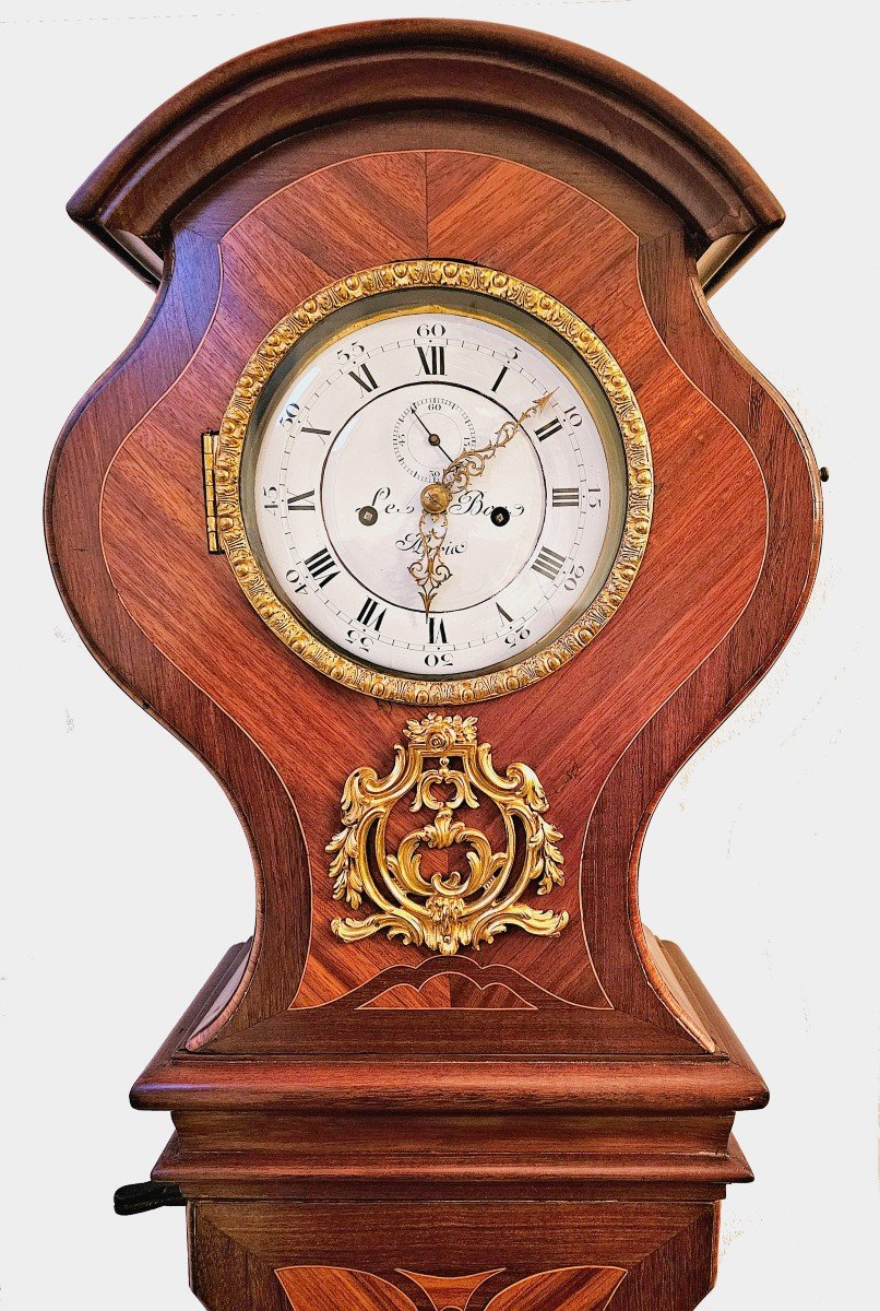 Louis XV Regulator Around 1750 Hour, Minute And Second Hands Signed Le Bon (lebon)-photo-3