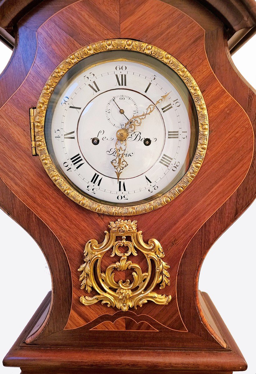 Louis XV Regulator Around 1750 Hour, Minute And Second Hands Signed Le Bon (lebon)-photo-4