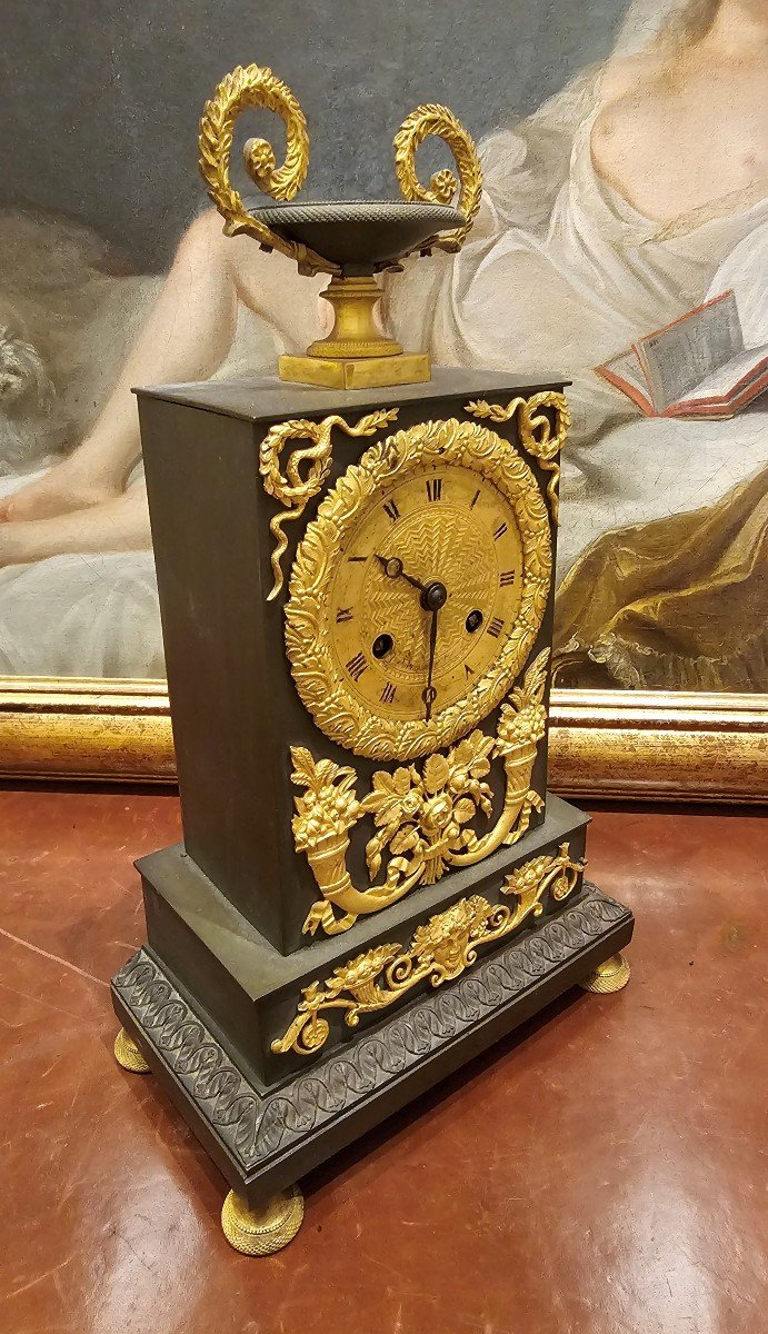 Empire Clock Circa 1815 Signed "portefais In Paris" -photo-4