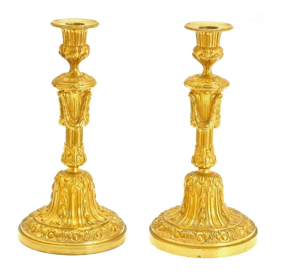 Louis XVI Candlesticks Circa 1770 H. 26 Cm  -photo-3