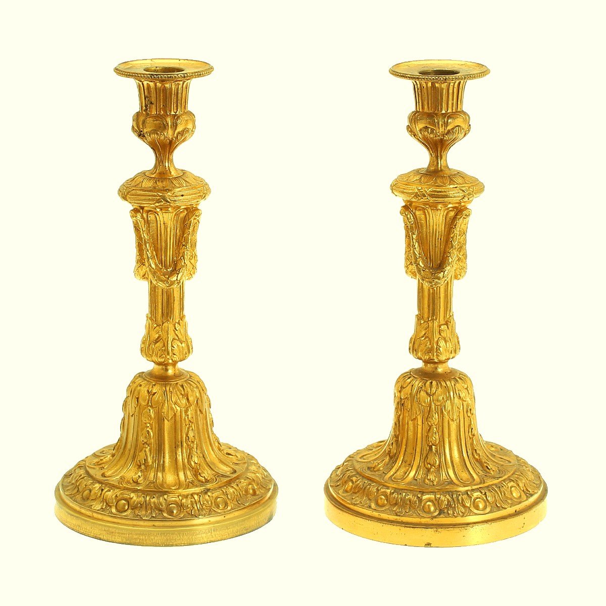 Louis XVI Candlesticks Circa 1770 H. 26 Cm  -photo-1