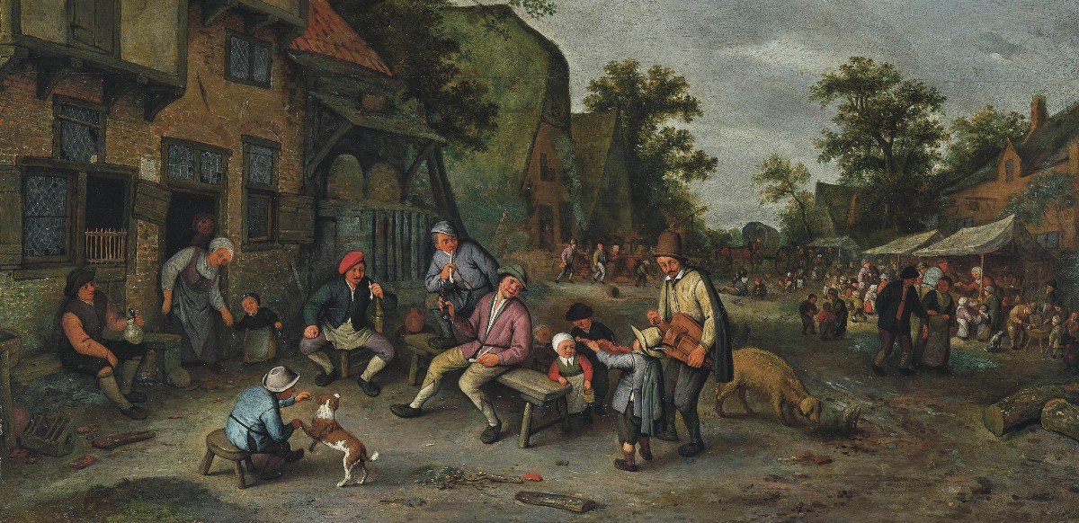 Cornelis Dusart (haarlem 1660-1704) A Village Festival Signed On The Left Cor Dusart -photo-3