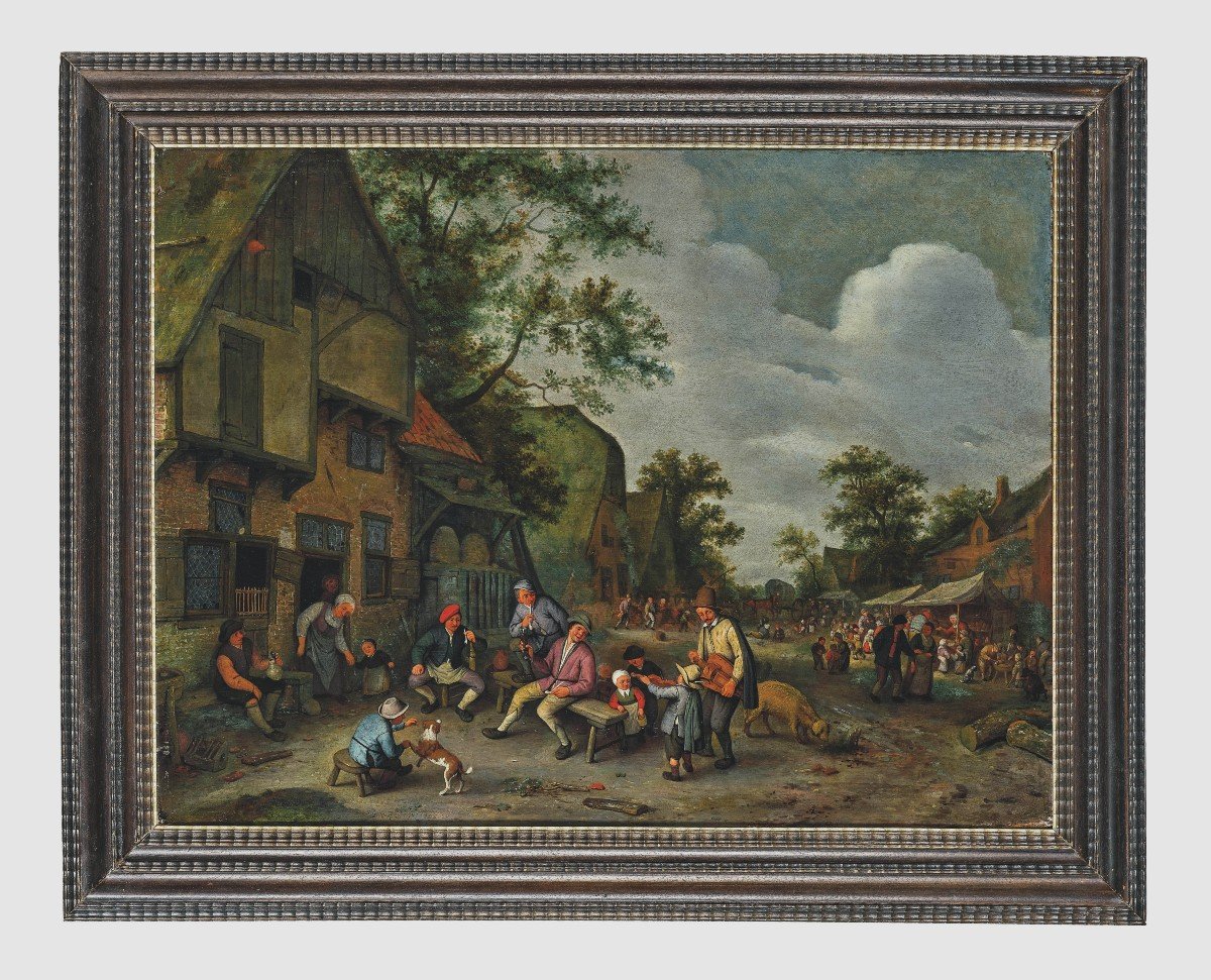 Cornelis Dusart (haarlem 1660-1704) A Village Festival Signed On The Left Cor Dusart 