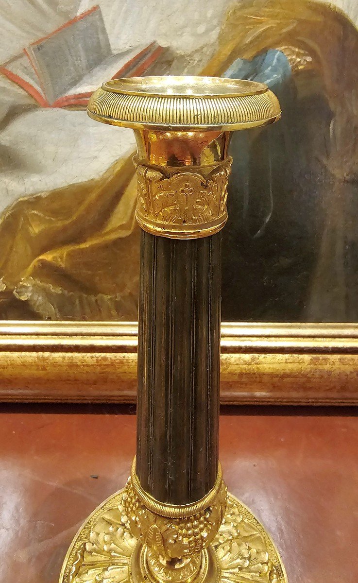 Empire Candlesticks Circa 1800 H. 23 Cm -photo-1