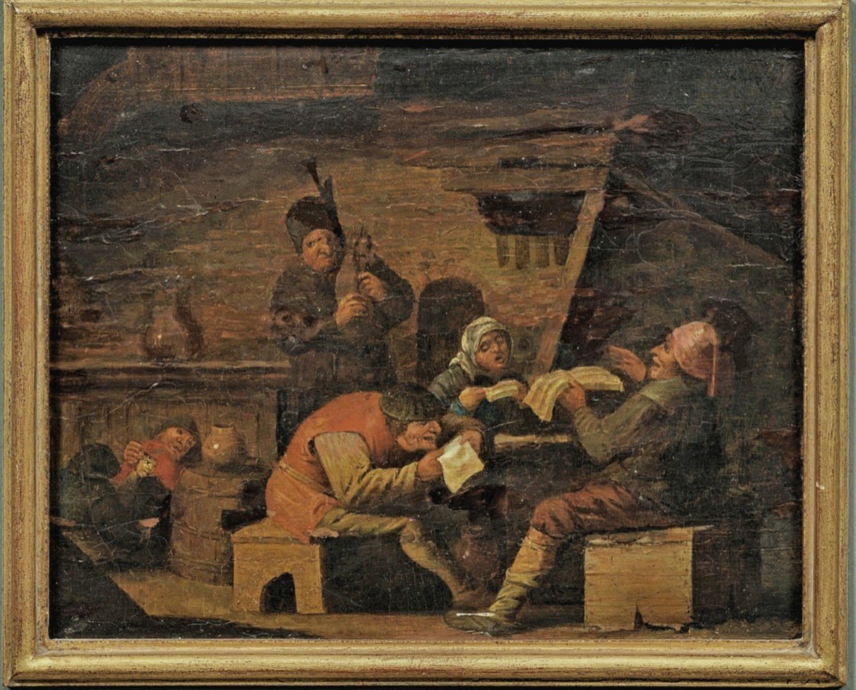 Pieter Jansz. Quast (1606 Amsterdam - 1647 Ibidem) Attr. In The Peasant Tavern-photo-2