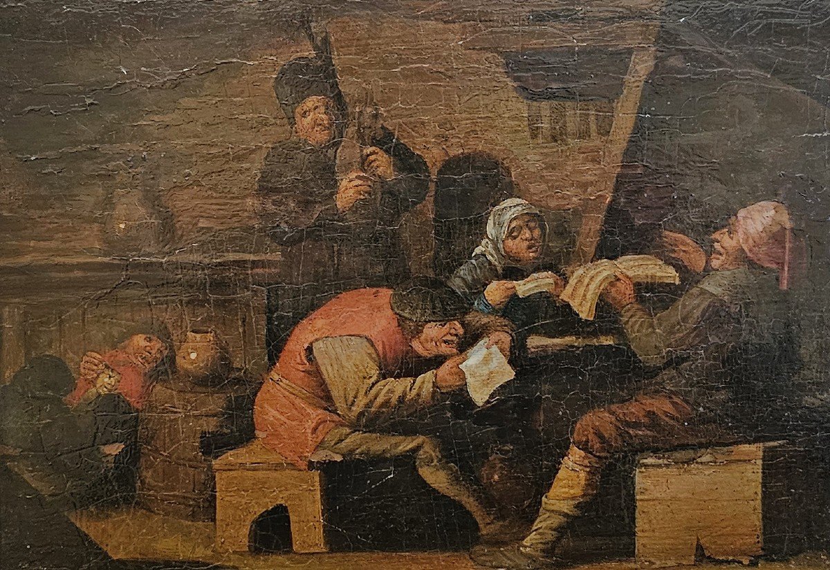 Pieter Jansz. Quast (1606 Amsterdam - 1647 Ibidem) Attr. In The Peasant Tavern-photo-4