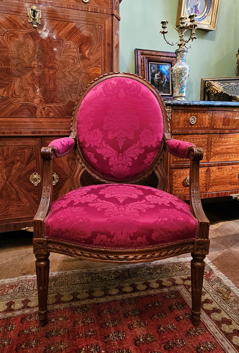 Louis XVI Armchairs Circa 1785 Stamped Pfjean Pierre Francois Jean Master October 5, 1784-photo-3