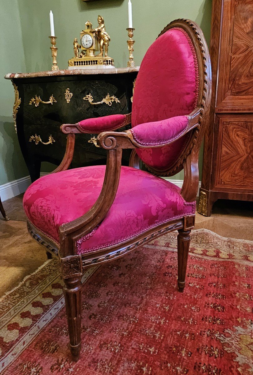 Louis XVI Armchairs Circa 1785 Stamped Pfjean Pierre Francois Jean Master October 5, 1784-photo-4