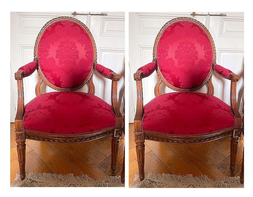 Louis XVI Armchairs Circa 1785 Stamped Pfjean Pierre Francois Jean Master October 5, 1784