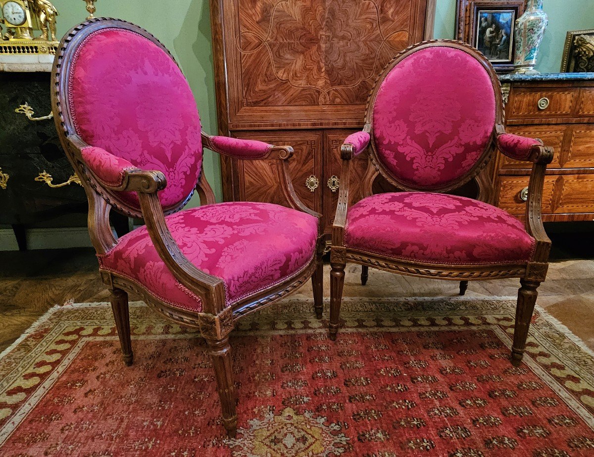 Louis XVI Armchairs Circa 1785 Stamped Pfjean Pierre Francois Jean Master October 5, 1784