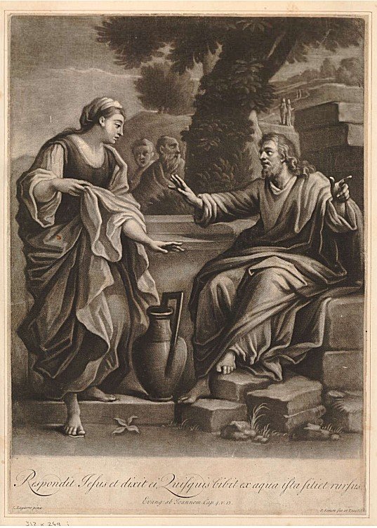 Louis Laguerre  (1663 - 1721) Jésus et la femme de Samaria - Expertise Francois Marandet London-photo-1