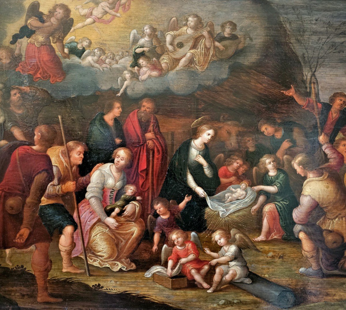 Frans Francken II 1581-1642 The Adoration Of The Shepherds Oil On Wood 41 X 61 Cm-photo-2