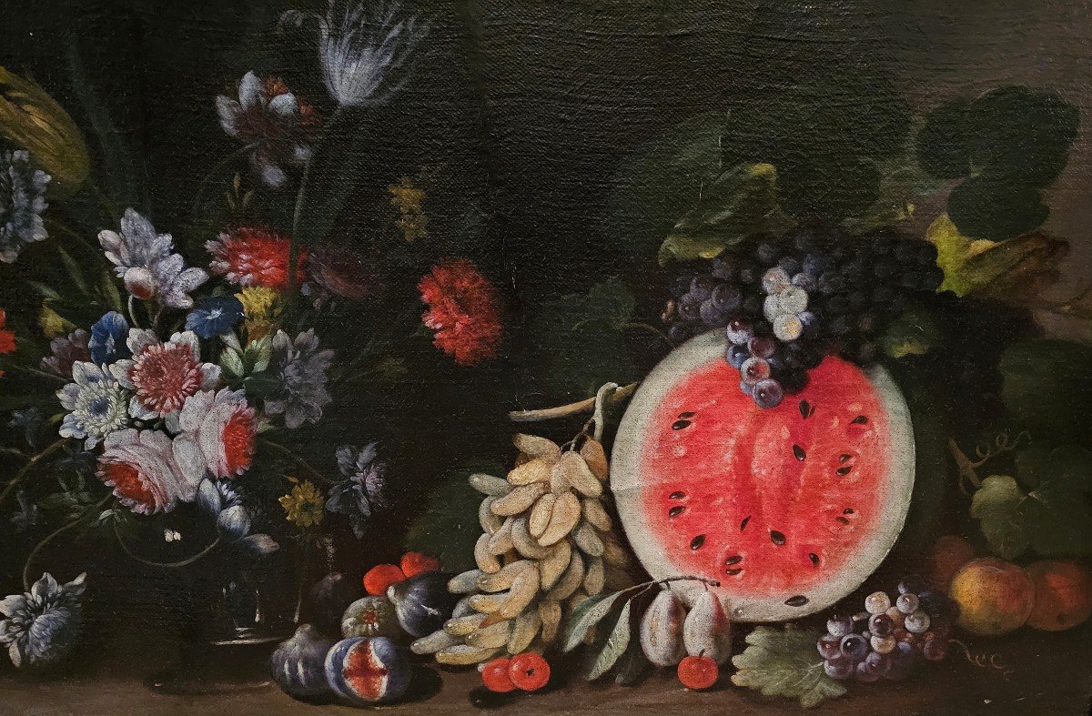 Giovanni Battista Ruoppolo 1629-1693 Large Still Life - Expertise Dr. Meijer Amsterdam-photo-2