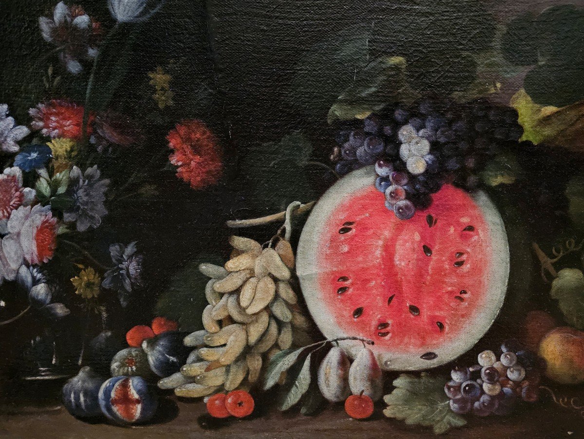 Giovanni Battista Ruoppolo 1629-1693 Grande Nature Morte - Expertise Dr. Meijer Amsterdam-photo-3