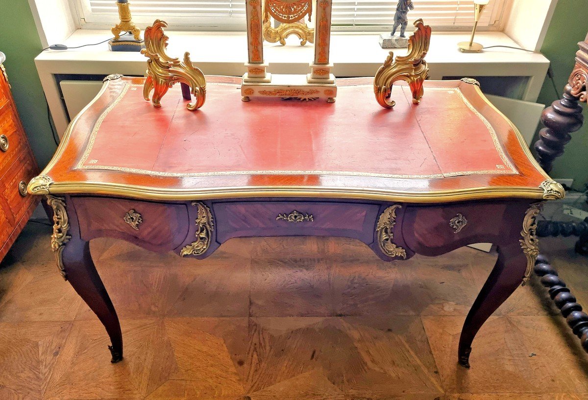 Louis XV Bureau Plat Circa 1750 Pierre Roussel Attr. Pierre Roussel 1732-1782 -photo-3