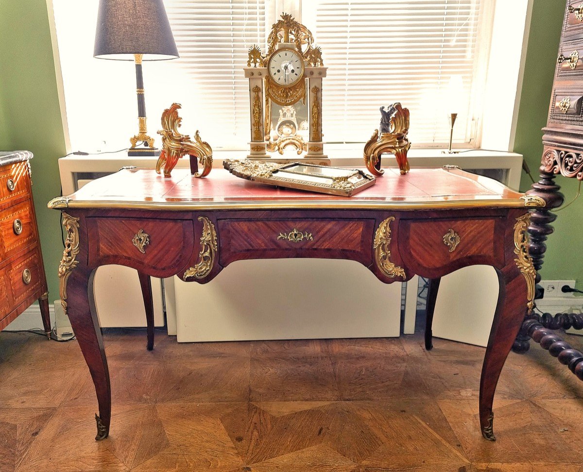 Louis XV Bureau Plat Circa 1750 Pierre Roussel Attr. Pierre Roussel 1732-1782 