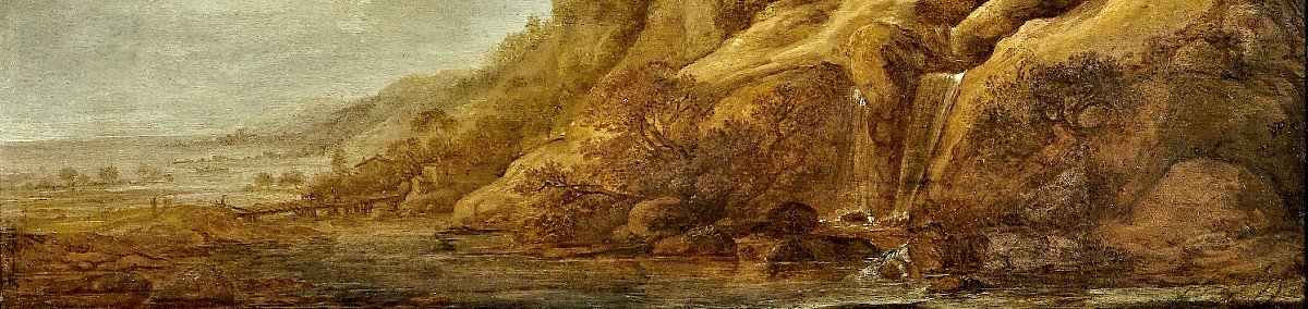 Frans De Hulst 1620-1661 Paysage Fluvial Monogramme En Bas à Droite-photo-3