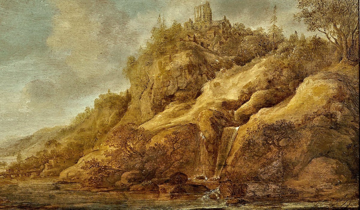 Frans De Hulst 1620-1661 Paysage Fluvial Monogramme En Bas à Droite-photo-4