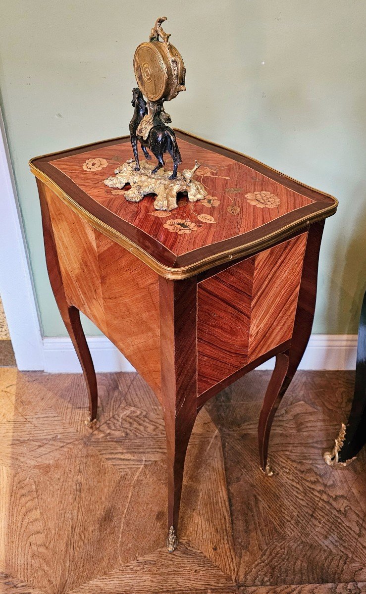 Louis XV Coffee Table Circa 1765 Flower Marquetry-photo-2