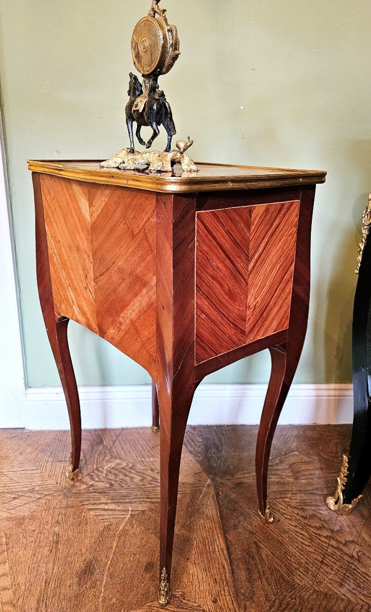 Louis XV Coffee Table Circa 1765 Flower Marquetry-photo-3