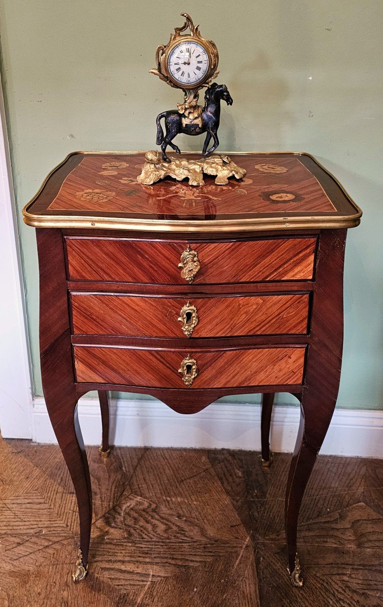 Louis XV Coffee Table Circa 1765 Flower Marquetry-photo-4