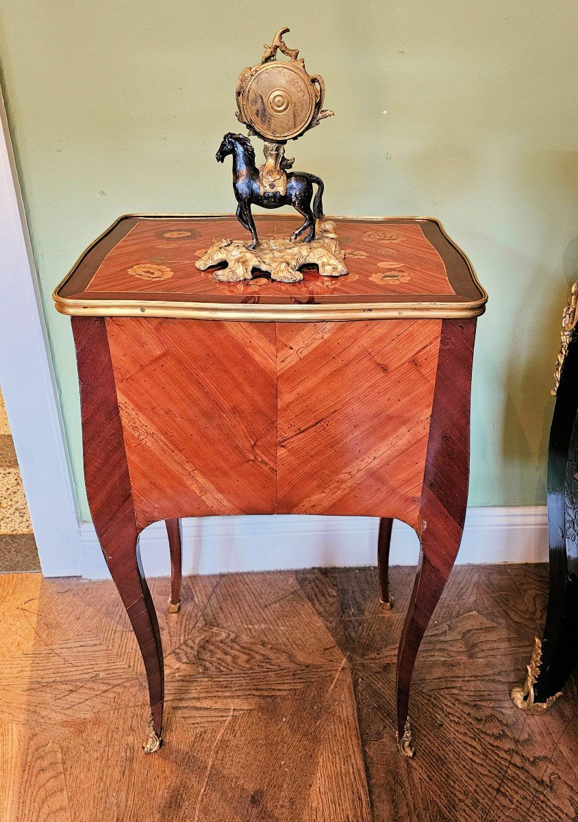 Louis XV Coffee Table Circa 1765 Flower Marquetry-photo-2