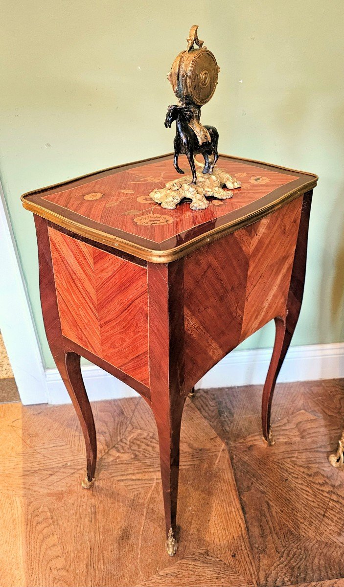 Louis XV Coffee Table Circa 1765 Flower Marquetry-photo-3