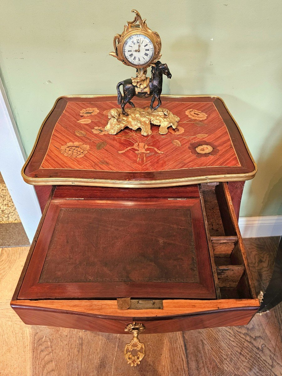 Louis XV Coffee Table Circa 1765 Flower Marquetry-photo-5