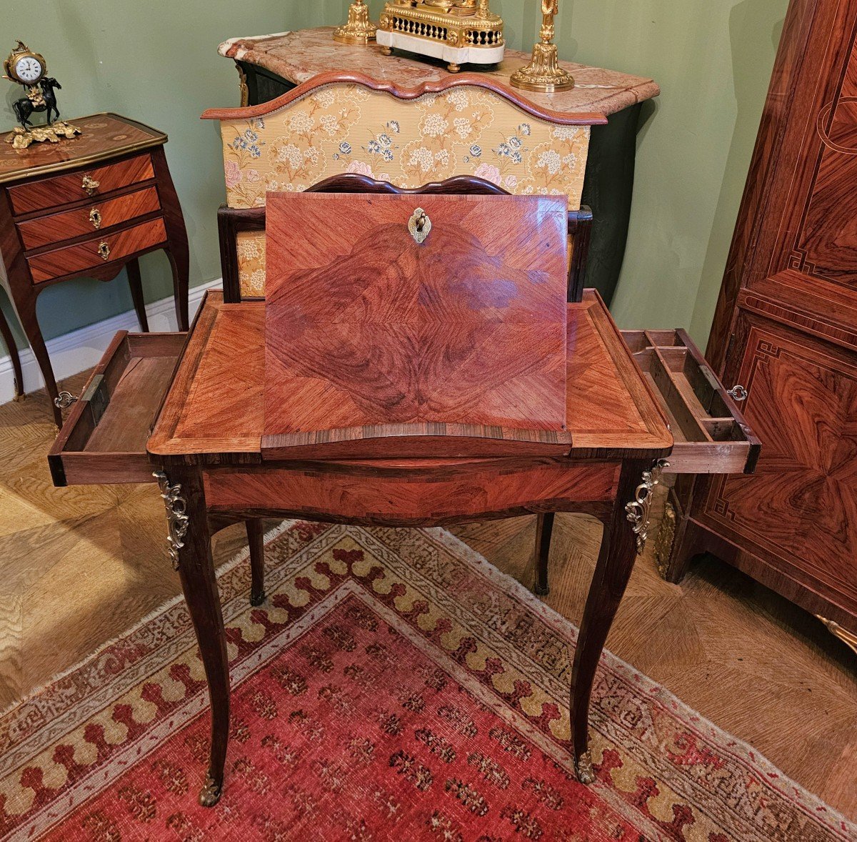 Louis XV Transforming Table Desk/desk/drawing Table With Light Screen Ca.1750 -photo-2