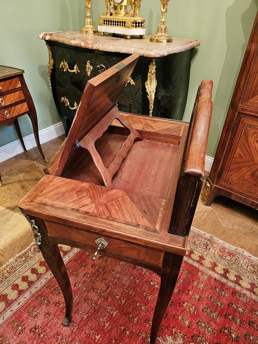 Louis XV Transforming Table Desk/desk/drawing Table With Light Screen Ca.1750 -photo-3